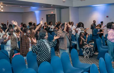 The congregation in worship